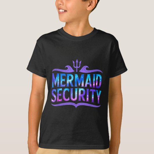 T-shirt Mermaid Security Funny Dad Father Daughter Birthda (Devant)