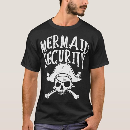 T-shirt Mermaid Security Pirate Matching Family Party Papa (Devant)