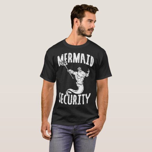 T-shirt Mermaid Security Poseidon Guard Partie de la pisci (Devant entier)