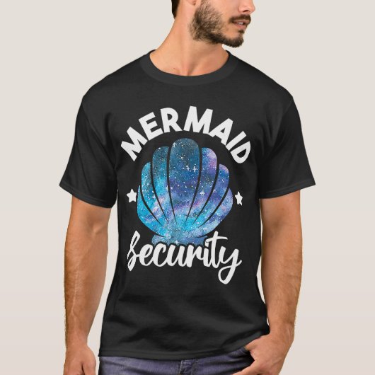 T-shirt Mermaid Security Seashell Mermaid Squad Anniversai (Devant)
