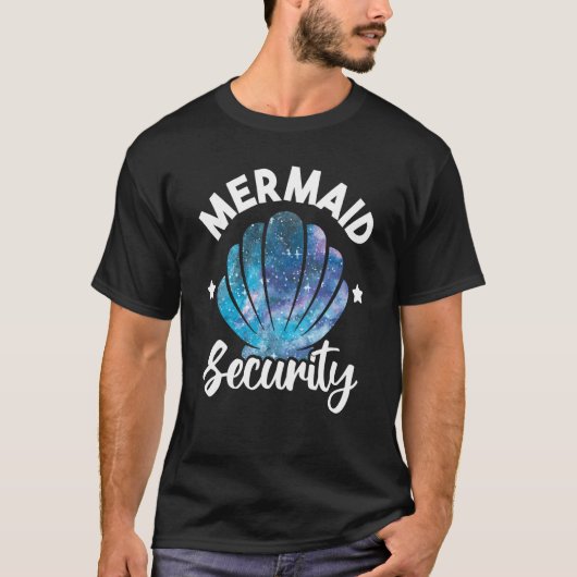 T-shirt Mermaid Security Seashell Mermaid Squad Anniversai (Devant)