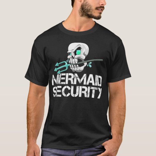 T-shirt Mermaid Security Shirt Men Pirate Skull Swim Team (Devant)