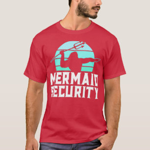 T-shirt Mermaid Security Shirt Mens Boys Swimmer Dad Merda