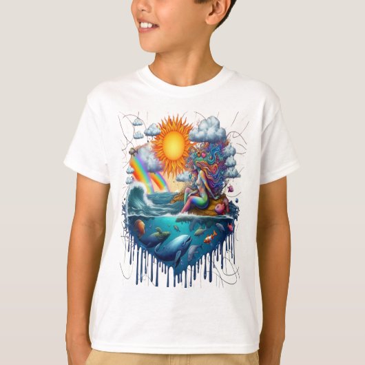 T-shirt Mermaid Surreal Subconscient Soleil Bissé Matin (Devant)