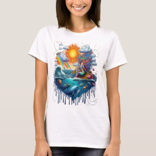 T-shirt Mermaid Surreal Subconscient Soleil Bissé Matin