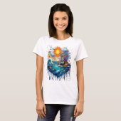 T-shirt Mermaid Surreal Subconscient Soleil Bissé Matin (Devant entier)