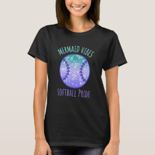 T-shirt Mermaid Vibes Softball Girl Fishtail Ocean Team Sh