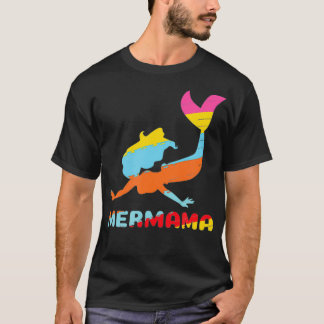 T-shirt Mermama Mama Fête des mères Sirène Océan Poisson P