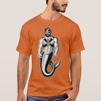 T-shirt Merman en cuir musclé
