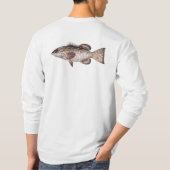 T-shirt Mérou noir - longue douille blanche (Dos)