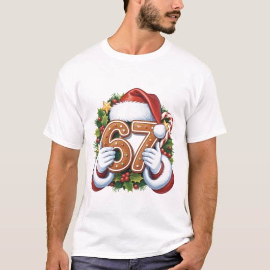 T-shirt Merry 67th Birthday Gingerbread Christmas T-Shirt, (Devant)
