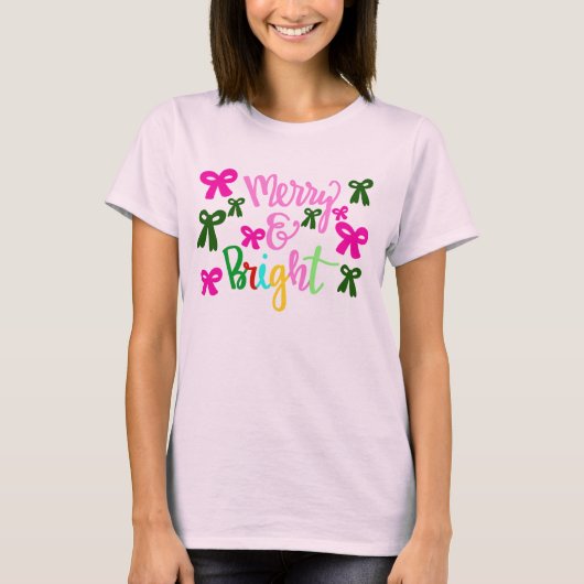 T-shirt Merry and Bright (Devant)