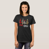 T-shirt Merry And Bright Christmas Wild Leopard Plaid Tree (Devant entier)