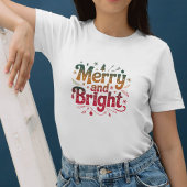 T-shirt Merry and Bright Gradient Text Christmas