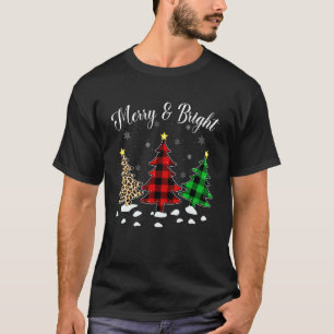 T-shirt Merry and Bright Matching Famille Noël Arbre Pa