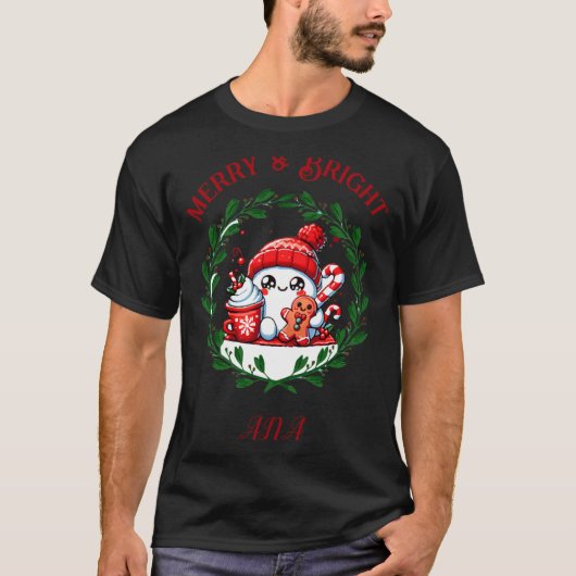 T-shirt Merry And Bright Modern Christmas (Devant)
