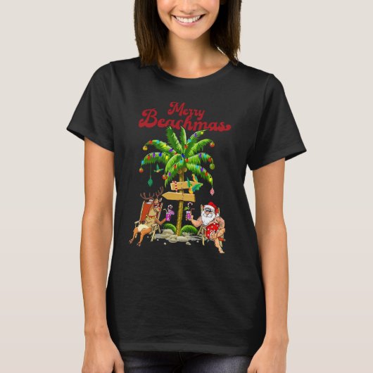 T-shirt Merry Beachmas Tropical Beach Christmas à July (Devant)