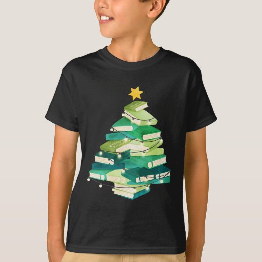 T-shirt Merry Bookmas Books Pine Tree Fun Reading Lover Ch (Devant)