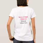 T-shirt Merry Bright Christmas ajouter nom de famille bien (Dos)