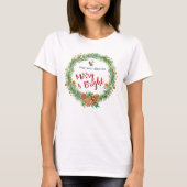T-shirt Merry & Bright Christmas Wreath (Devant)