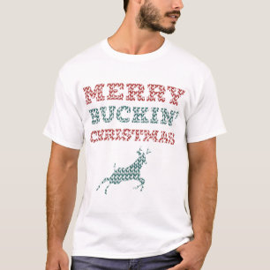 T-shirt Merry buckin noël rouge costume rennes de