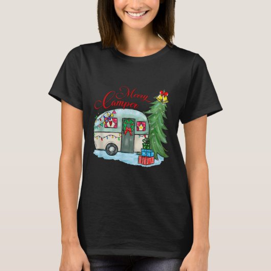 T-shirt Merry Camper Christmas Santa Camper Camng Truck Xm (Devant)