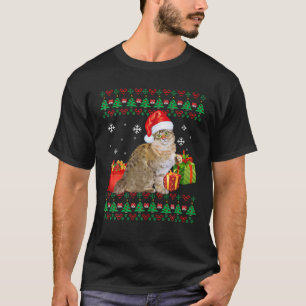 T-shirt Merry Catmas Chat Ugly Christmas American Bobtail