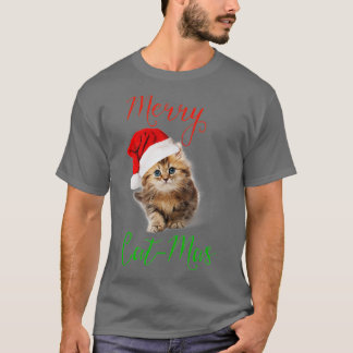 T-shirt Merry Catmas Funky Noël Vacances Chat Kitten