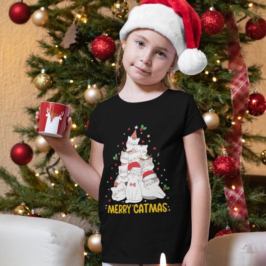 T-Shirt Merry Catmas Funny Cats Christmas Tree