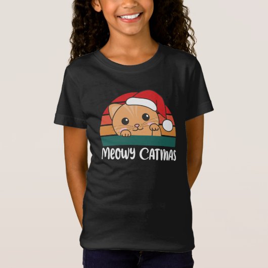 T-Shirt Merry Catmas Funny Chat jeu de Noël (Devant)