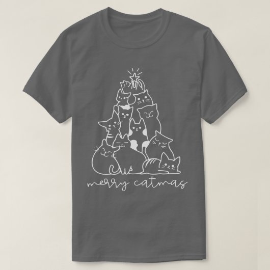 T-shirt Merry Catmas Funny Chat Maman Chat Papa Chat de No (Design devant)