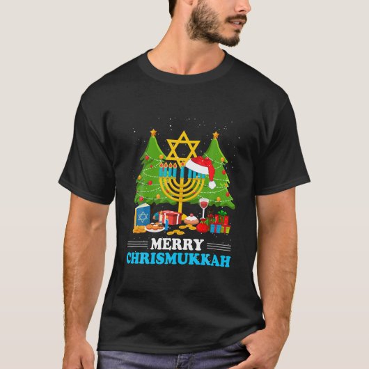 T-shirt Merry Chrismukkah Hanoukka Jewish Chanukah (Devant)