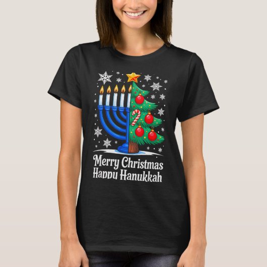 T-shirt Merry Chrismukkah Happy Christmas Hanukkah Matchin (Devant)