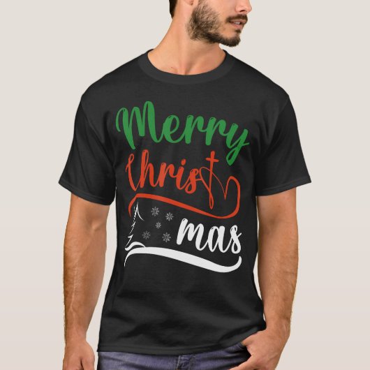 T-shirt Merry Christ Mas Christian Christmas Jesus Christm (Devant)