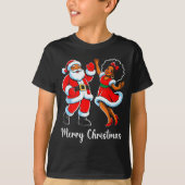 T-shirt Merry Christmas African American Santa Claus Xmas (Devant)