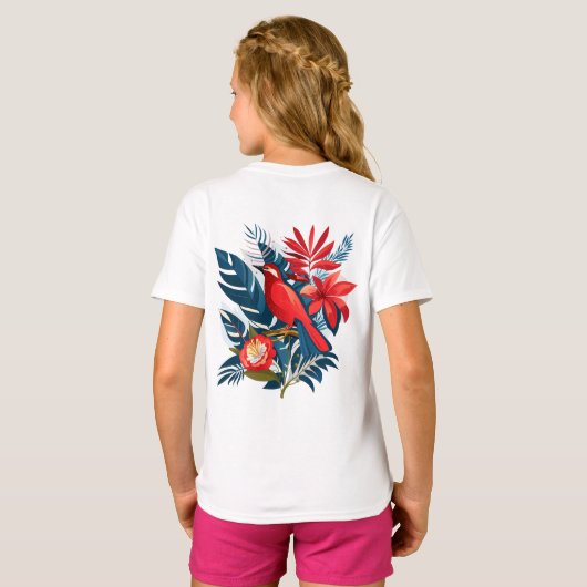 T-shirt Merry Christmas and Happy New Year! Red Bird BOHO (Dos entier)