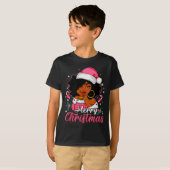 T-shirt Merry Christmas Black Afro African American Girl S (Devant entier)