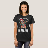 T-shirt Merry Christmas Bruh Capybara Dabbing Santa Hat Xm (Devant entier)