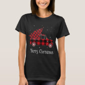 T-shirt Merry Christmas Buffalo Camion Rouge Plaid Tree (2 (Devant)