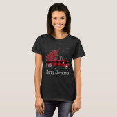 T-shirt Merry Christmas Buffalo Camion Rouge Plaid Tree (2 (Devant entier)