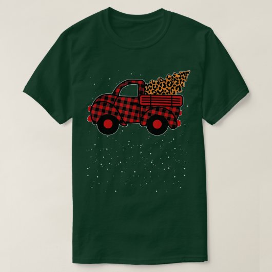 T-shirt Merry Christmas Buffalo Camion Tree Red Plaid 1 (Design devant)