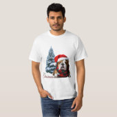 T-shirt Merry Christmas Bulldog (Devant entier)