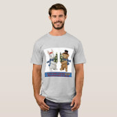 T-shirt Merry Christmas Bunny and Bear Holding Trees T-Shi (Devant entier)