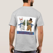 T-shirt Merry Christmas Bunny and Bear Holding Trees T-Shi (Dos)