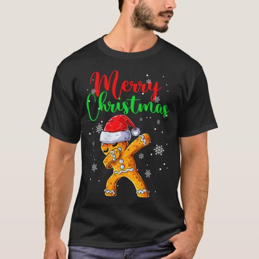 T-shirt Merry Christmas Dab Gingerbread Xmas Christmas Coo (Devant)