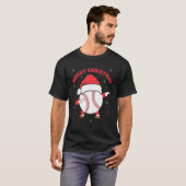 T-shirt Merry Christmas Dabbing Baseball with Xmas Hat M (Devant entier)