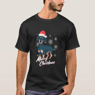T-shirt Merry Christmas Dachshund Santa Claus Xmas New Yea