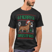 T-shirt Merry Christmas Dachshund UGLY Xmas Pajama Dog (Devant)