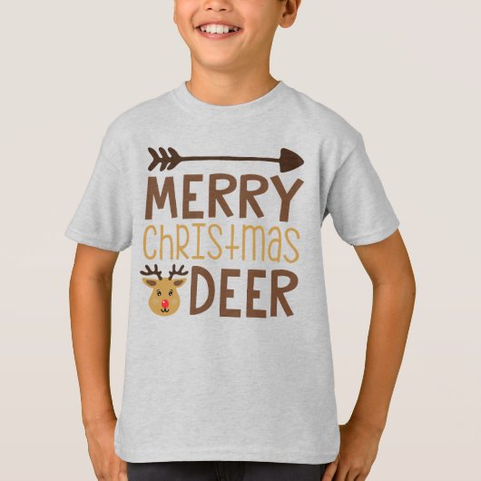 T-shirt Merry Christmas Deer (Devant)