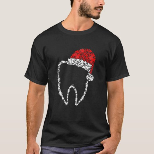 T-shirt Merry Christmas Dentist Dental Tooth Teeth Santa H (Devant)